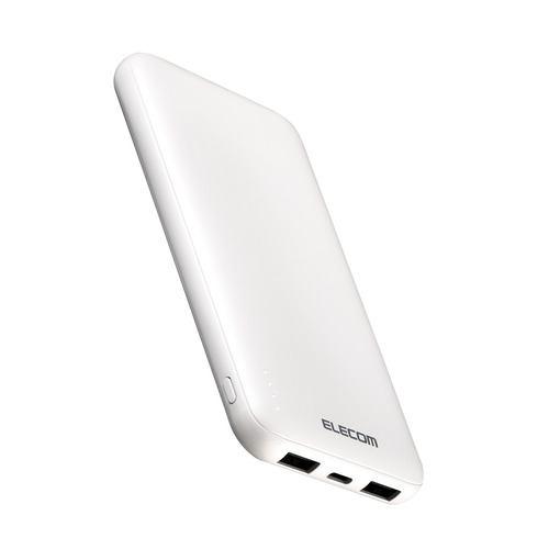 エレコム DE-C66-10000WH 薄型コンパクトモバイルバッテリー(10000mAh) ホワイト