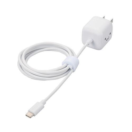 エレコム MPA-ACCP7420WF USB Power Delivery 20W AC充電器(Cケーブル一体型/1.5m) スマホ ・タブレット