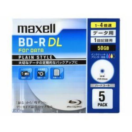 maxell 1-4倍速対応データ用ブルーレイディスクBD-R DL(50GB・5枚) BR50PPLWPB.5S