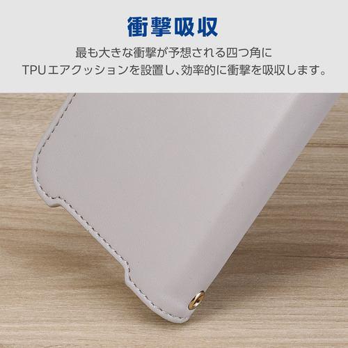 エレコム PM-P261PLFY4KGB Google Pixel 10a ケース 手帳型 カバー マグネット フラップ ハンドストラップ付 グレー