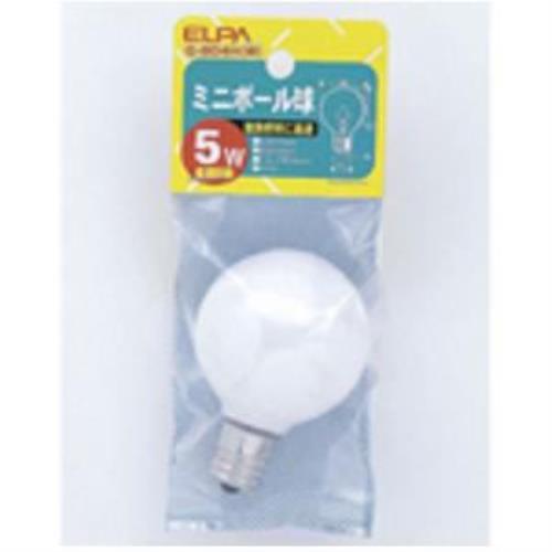 ELPA G-804H(W) ミニボール球 5W E17 G50 ホワイト