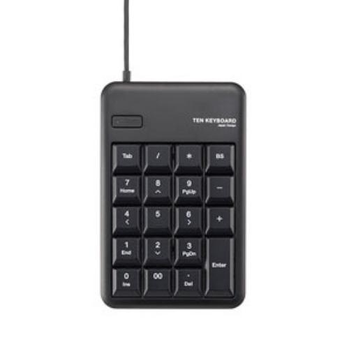 エレコム 2ポートUSB2.0ハブ付USBテンキーボード(ブラック) TK-TCM012BK