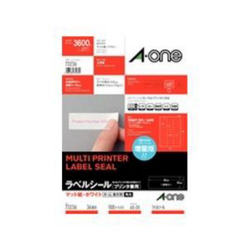 エーワン 73236 ラベルシール プリンタ兼用 ( A4 / 36面 / 四辺余白付 / 角丸 / 100シート ) ホワイト