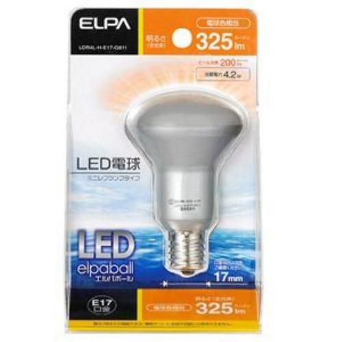 ELPA 30W形 E17口金 LEDミニレフ球 電球色 LDR4L-H-E17-G611