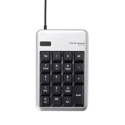 エレコム TK-TCM012SV 2ポートUSB2.0ハブ付USBテンキーボード(シルバー)