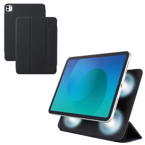 エレコム TB-A25PMWVPF2BK iPad Pro ケース 11インチ ( M4 ) マグネット着脱フラップ カバー 2アングル スタンド 