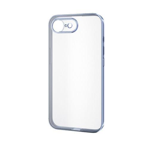 エレコム PM-A25SUCTMKBU iPhone 16e ソフトケース 極限 メタリック メタルステッカー付