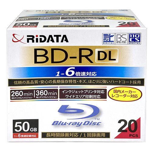 RiDATA BD-R260PW 6X.20P SC A 録画用BD-R DL スリムケース入り 20枚パック 1～6倍速 インクジェットプリンター