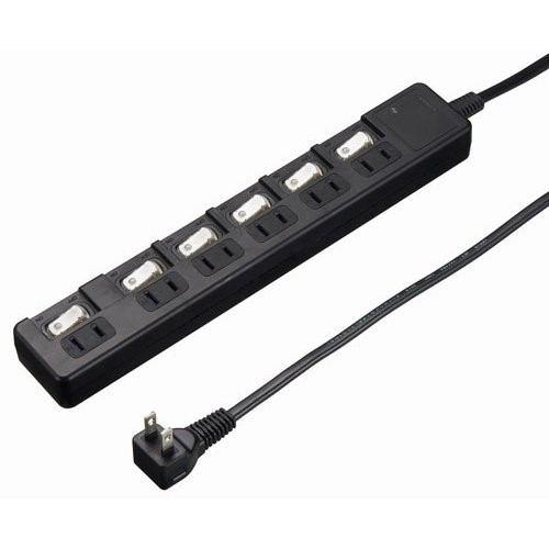 ヤザワ H8KS662BK 雷ガード付6個口節電タップ 2m ブラック