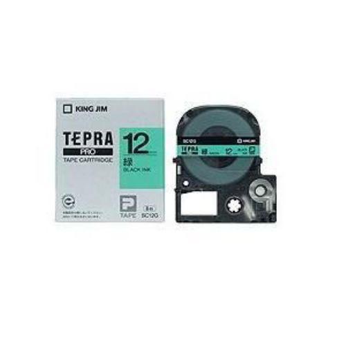カラーラベルテープ (緑テープ/黒文字/12MM幅) SC12G