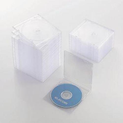 ケース エレコム CD DVD CCD-JSCS50CR Blu-ray/DVD/CDケース スリム/PS/1枚収納 クリア