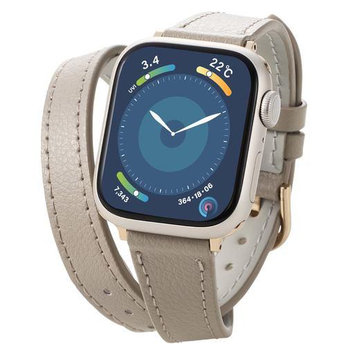 エレコム AW-41BDLWJGB Apple Watch用 &me ソフトレザーバンド ロングサイズ グレージュ