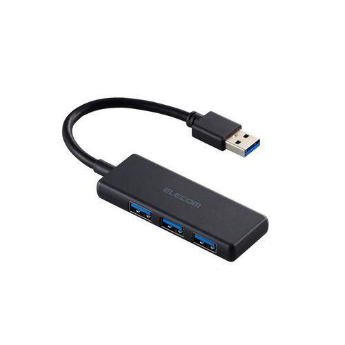 エレコム U3H-H030BK USB ハブ USB3.2 Gen1 USB-A x 3 ポートバスパワー Win Mac対応 ブラック