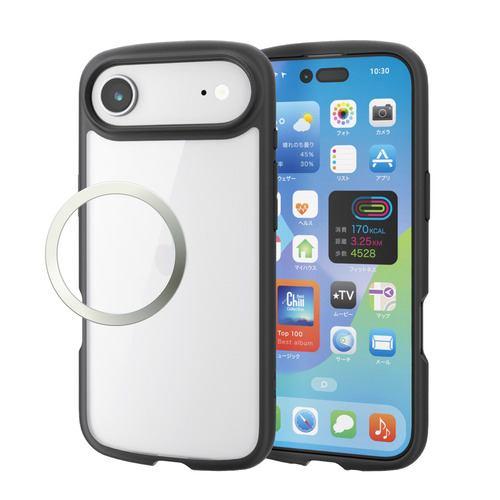 エレコム PM-A25BTSLFCBK iPhone Air ケース 磁気吸着対応メタルステッカー付 TOUGH SLIM LITE ブラック