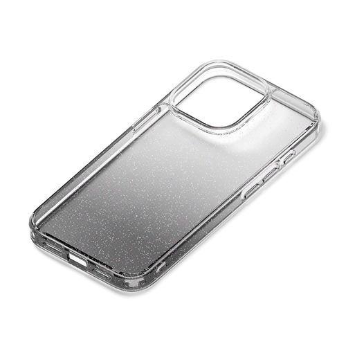PGA PG-23BPT12BK iPhone15Pro グラデーションハイブリッドケース Premium Style ラメ・ブラック PG23BP