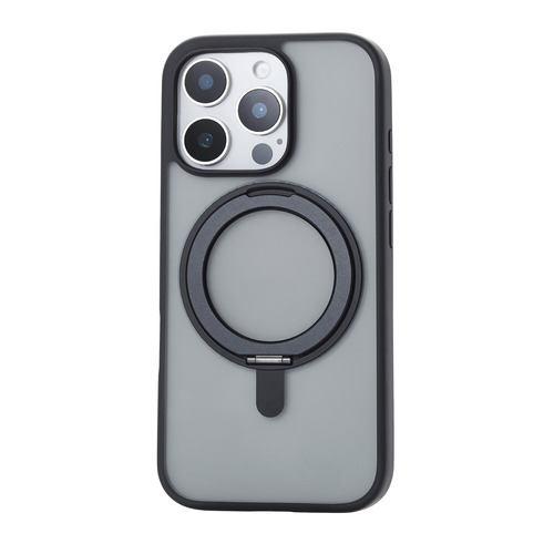 エレコム PM-A24CMAGSTBK iPhone 16 Pro ハイブリッドケース MAGKEEP スタンド