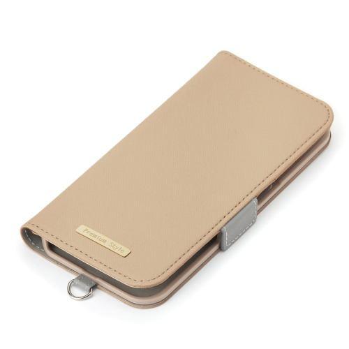PGA PG-25KFP04BE iPhone 16e用 フリップカバー サフィアーノ調 ベージュ