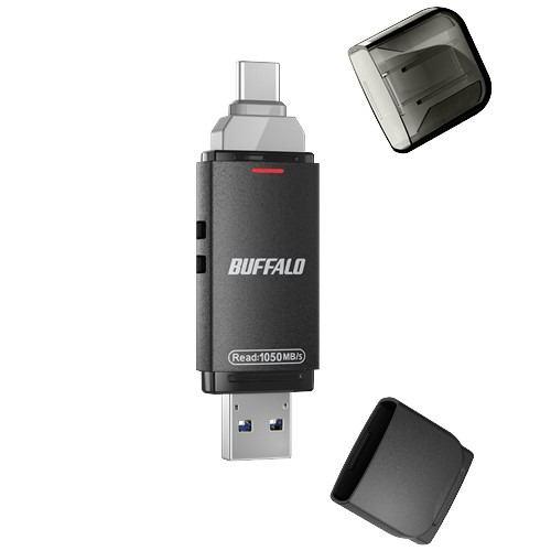 BUFFALO SSDSDH1.0U3BA USB 3.2(Gen2) Type-C/Type-A両対応 スティック型SSD 高速タイプ 1TB