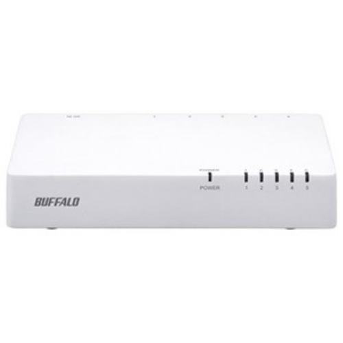 バッファロー LSW4-TX-5NP/WHD 10/100Mbps対応スイッチングHub プラスチック筐体/電源内蔵モデル(5ポート) ホワイト