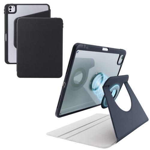 エレコム TB-A25PMMG360BK iPad Pro ケース 11インチ ( M4 ) マグネット着脱フラップ カバー 360度回転 2段階角