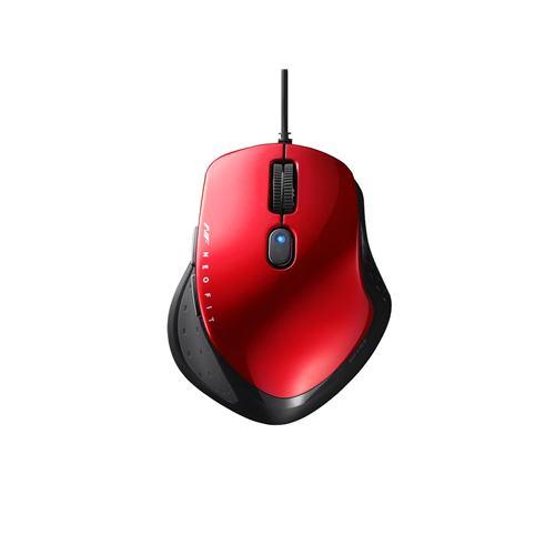 バッファロー BSMBU510SRD NEOFITマウス 有線/BlueLED光学式/静音/5ボタン Sサイズ レッド
