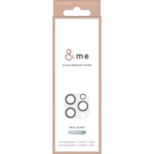 エレコム PM-A24CFLLP5SVG iPhone 16 Pro/Pro Max &me カメラ レンズカバー ガラス グリッター