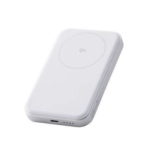 エレコム DE-C68-5000WH マグネット式 モバイルバッテリー 5000mAh 最大15W PSE適合 ケーブル付属 ホワイト