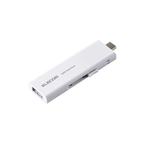 エレコム ESD-EWB0500GWHR 外付けポータブルSSD 500GB USB Type-C USB-A対応 ホワイト