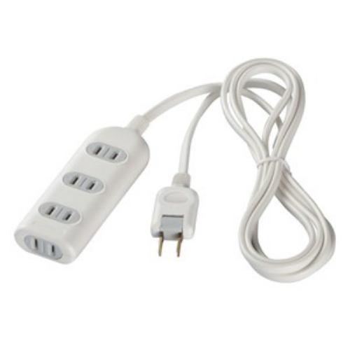 バッファロー 2ピン式電源タップ 4個口タイプ 1m ホワイト BSTAPST2410WH