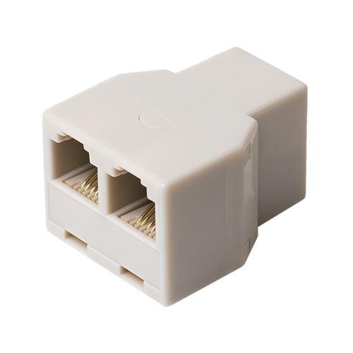 ミヨシ DA-41/WH 6極4芯対応 電話機コード分配アダプタ ケーブル接続タイプ ホワイト