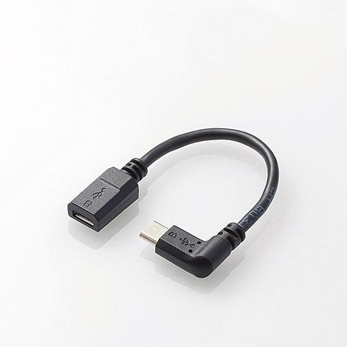 エレコム L字MicroUSB変換アダプタ 0.1m TB-MBFMBR01BK