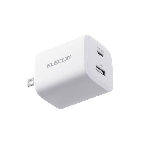 エレコム MPA-AC11045WH USB Type-C充電器 USB-C ×1 USB-A ×1 折りたたみ式プラグ MacBook Air ス