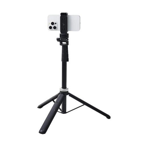 エレコム P-STCFWL01BK 三脚 スマホ・デジカメ対応 スマホホルダー付 最大約141cm ブラック
