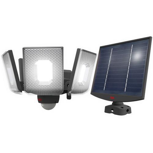 ムサシ S400L 7.5W×4灯スライド型LEDソーラーセンサーライト グレー