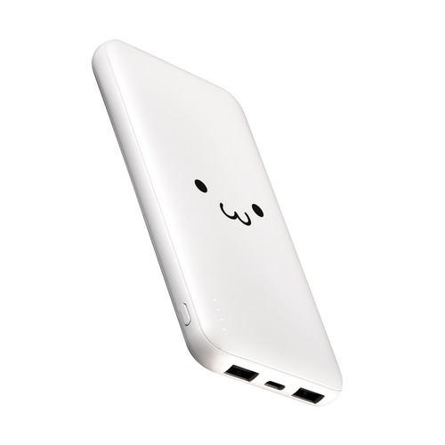 エレコム DE-C66-10000WF 薄型コンパクトモバイルバッテリー(10000mAh) スマホ タブレット 等対応 しろちゃん