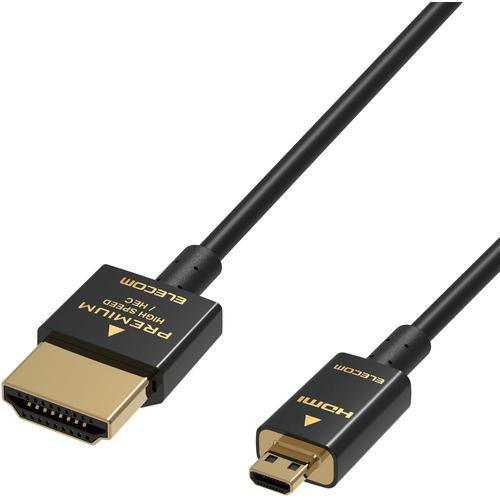 エレコム DH-HDP14SSU10BK micro HDMIケーブル 1m 4K 60p 金メッキ (タイプAオス - マイクロタイプDオス) P