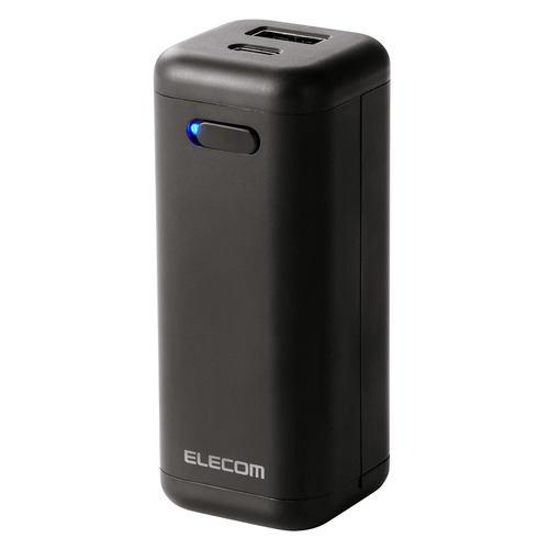 エレコム DE-KD06BK モバイルバッテリー 乾電池式 USB Type-C / USB-A ポートスマホ 対応 ケーブル付属 ブラック