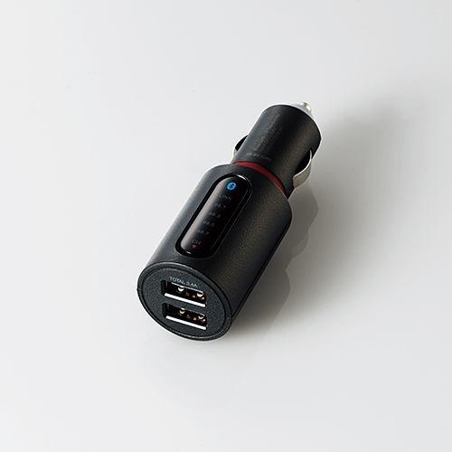 エレコム LAT-FMBT04BK Bluetooth(R)FMトランスミッター(3.4A/2ポート) ブラック