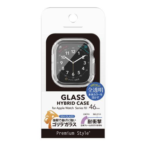 PGA PG-AWTPG46CL Apple Watch Series 10 46mm用 ガラスハイブリッドケース ゴリラガラス/クリア