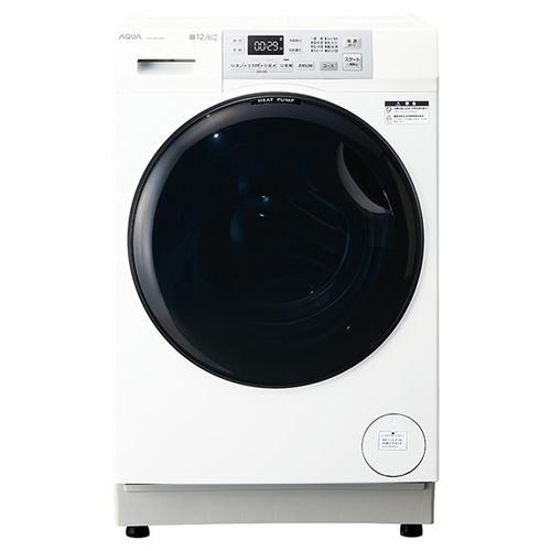AQUA ドラム式洗濯機 左開き 洗濯12.0kg 乾燥6.0kg 幅59.5cm お湯洗い まっ直ぐドラム AQW-SD12A-L(W) ホワイト