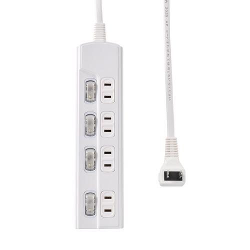 ELPA WLK-R43LW 電源タップ 4個口 3m