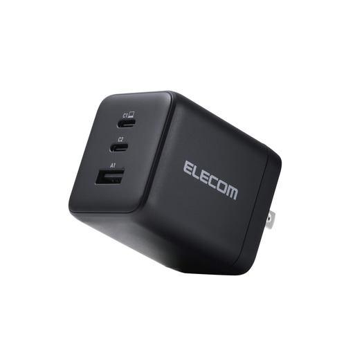 【推奨品】エレコム ACDC-PD104100BK 充電器 PD 100W PPS対応 USB-C ×2 USB-A ×1 GaN II採用 Mac
