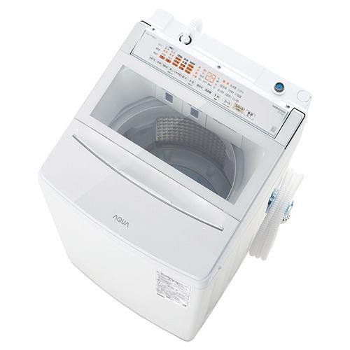 AQUA 全自動洗濯機 上開き 洗濯9kg 幅 幅59cm 泡フルウォッシュ 液体洗剤・柔軟剤自動投入 つけおきコース AQW-VP9B(W) ホワ