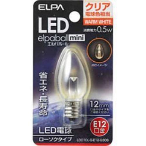 ELPA LDC1CL-G-E12-G306 LED装飾電球 ローソク球形 E12 クリア電球色