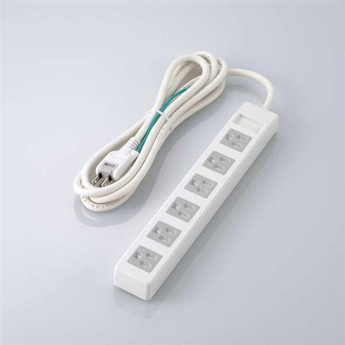 エレコム T-T1D-3625WH 3極6口マグネットシャッタータップ 2.5m
