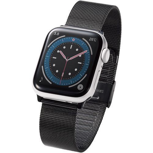 エレコム AW-41BDSSMBK Apple Watch用ミラネーゼステンレスバンド (41/40/38mm) ブラック AW41BDSSMBK