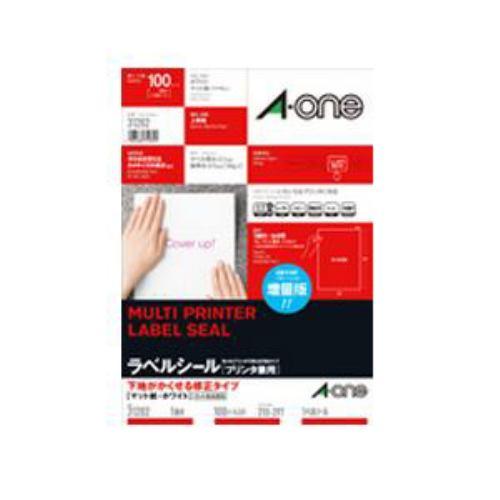 エーワン 31282 ラベルシール プリンタ兼用 ( A4判 / 1面 / ノーカット / 100シート ) ホワイト