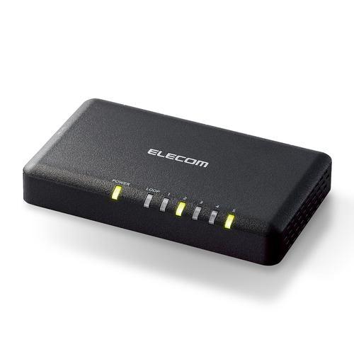 エレコム EHC-G05PA2-SB Giga対応5ポートスイッチ(プラ筐体/ACアダプター/小型)