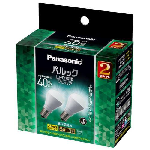 パナソニック LDA4NGE17K4ESW2F2T パルック LED電球 プレミア 3.9W 2個入 昼白色相当 小形電球タイプ E17口金 広配光