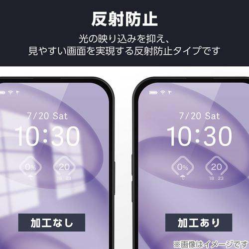 エレコム PM-P261FLGFTM Google Pixel 10a ガラスフィルム 画面内指紋認証対応 ノングレア 9H 反射防止 マット ブラ